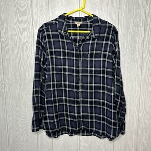 Woolrich Blue Flannel‎ button front long sleeve top size XXL